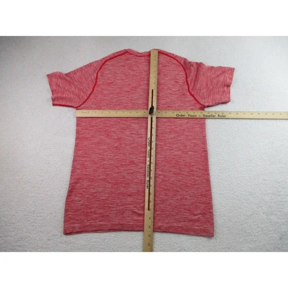 Lululemon Shirt Mens‎ Small Red Heather Short Sleeve Outdoor Workout Get Sweaty